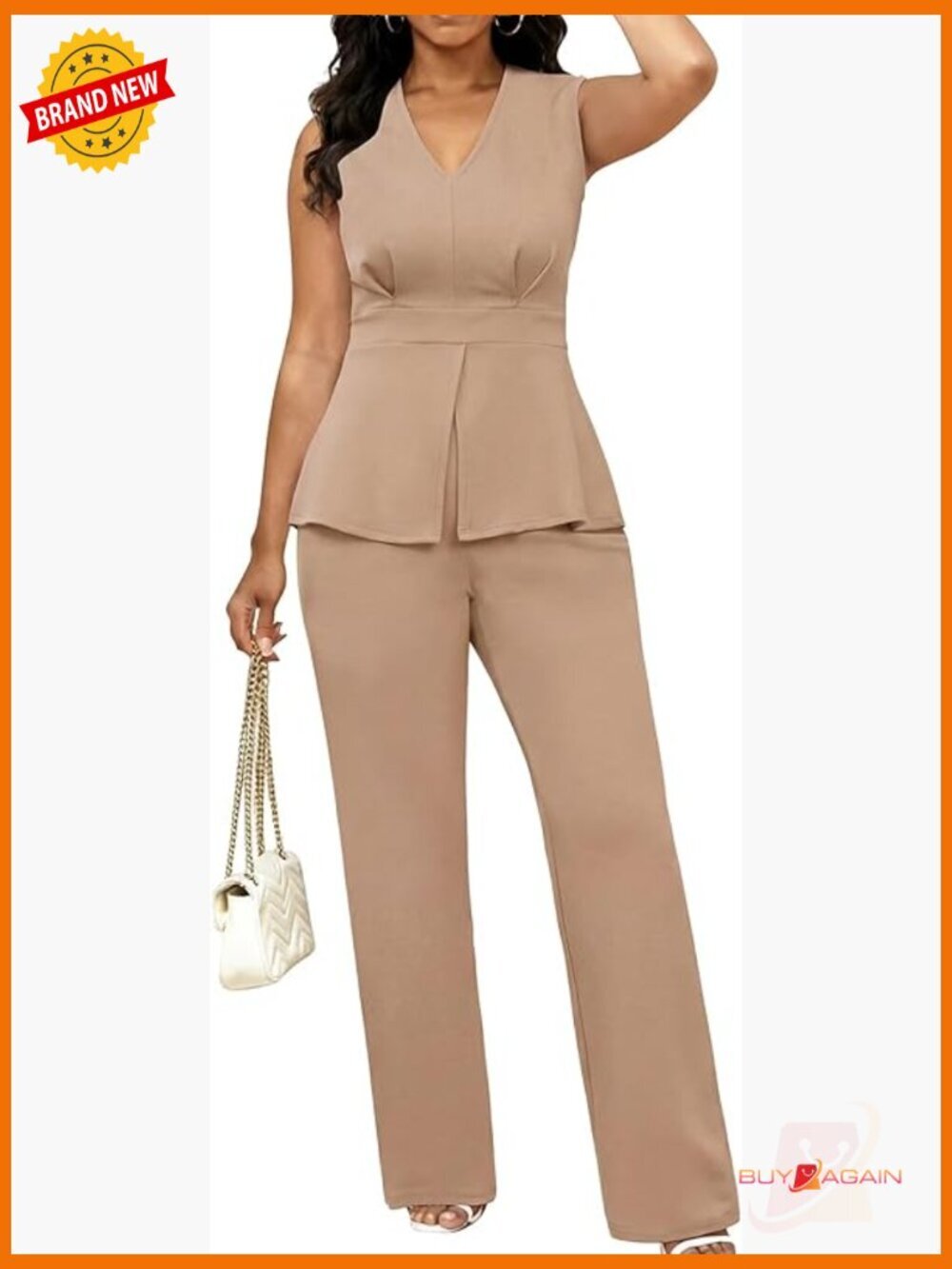 Sleeveless Vest Blazer 2 Piece Pantsuit Dressy Summer Business Casual Work